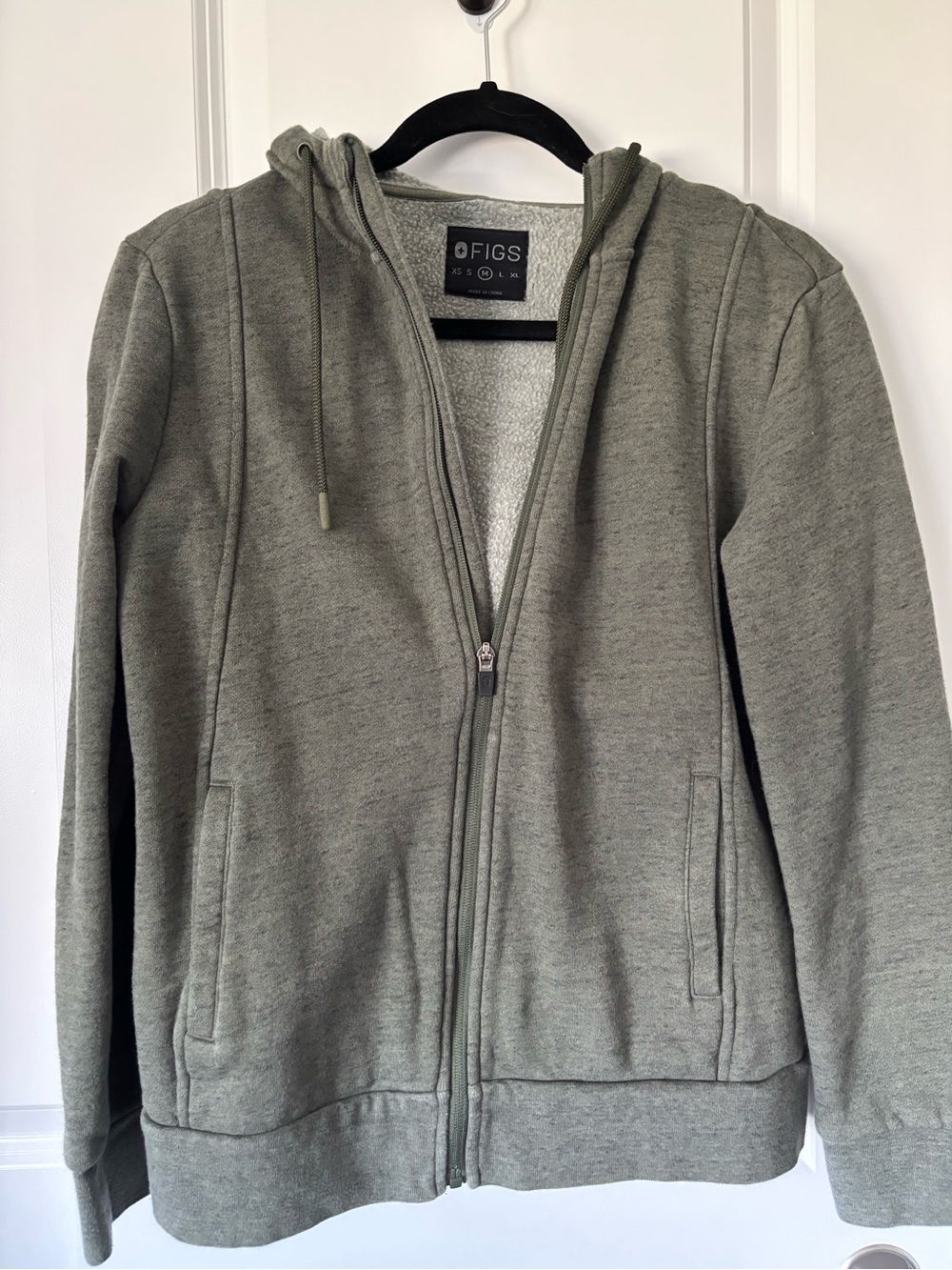 Figs Moss On Shift Zip-Up Hoodie